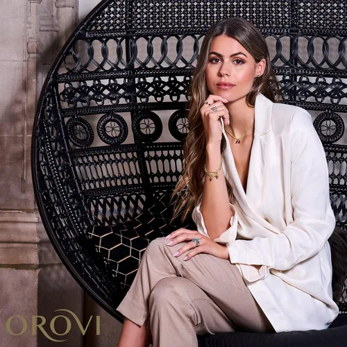 Vista 5 de Collar de oro de 14 quilates para mujer, oro blanco de 14 quilates, oro amarillo 585 con forma de pera, rubí, zafiro, esmeralda, topacio, piedra