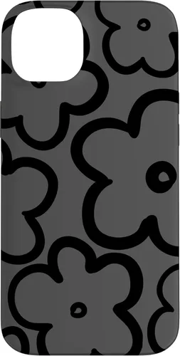Vista 15 de Cute Flower Pattern Wildflower Charcoal Grey Black Floral Case for iPhone 17