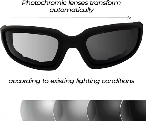 Vista 3 de Global Vision Eyewear Kickback 24 - Gafas de sol para hombre con lentes fotocromáticas que cambian