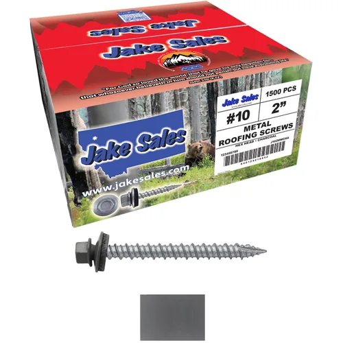 Vista 41 de Tornillos para techos de metal gris ABC 10 x 1 - Cabezal hexagonal - Arandela EPDM - Arandela de arranque automático/roscado - 1 bolsa - 250