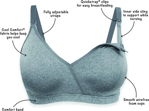 Vista 6 de Playtex Women's Maternity & Nursing Shaping T-Shirt Wirefree Bra Us4958