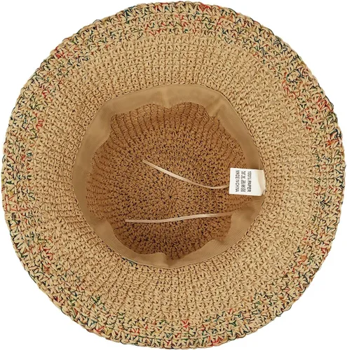 Vista 3 de Sombrero de paja para mujer, sombrero de playa plegable, sombrero de ala ancha
