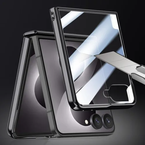 Vista 5 de Funda transparente para Samsung Galaxy Z Flip8 (negro)