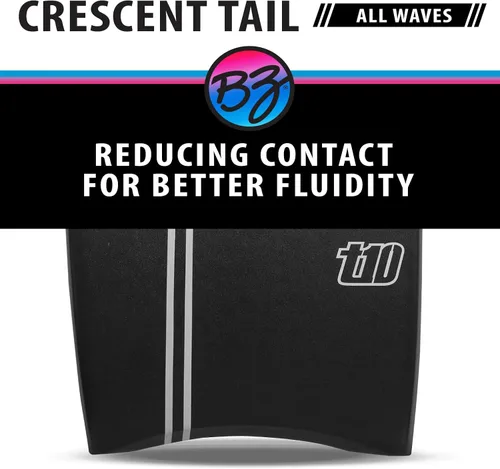Vista 4 de BZ BodyBoards - T-10 Progressive Series Bodyboard - HDPE Slick - Crescent Tail - Núcleo PHUZION - Cubierta de 8 libras