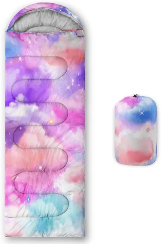 Vista 47 de QOOMO Axolotl - Lindos sacos de dormir para campamento, 3 estaciones, clima cálido y fresco, ligeros, impermeables, para adultos y niños, viajes