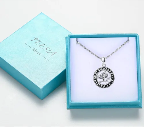 Vista 7 de Viking Animal Necklace 925 Sterling Silver WolfRavenDeerFoxSnake Necklace Viking Witcher Medallion Vegvisir Witcher Necklaces Viking Jewelry for Men