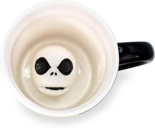 Vista 3 de Disney - Taza de cerámica de 18 onzas con diseño de Jack Skellington 3D en el interior, taza de café grande para expreso, cafeína, artículos 3D Jack