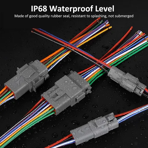 Vista 5 de Paquete de 6 conectores Deutsch DT de 2 pines, conectores eléctricos impermeables macho y hembra, arnés de cableado con cable de 16 AWG