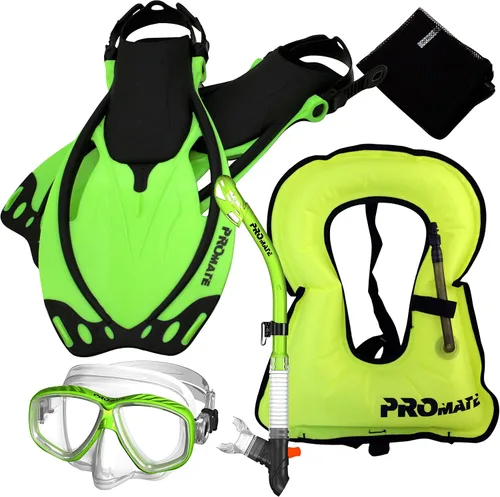 Vista 11 de Promate Chaleco de buceo Máscara de purga Aletas de snorkel seco Juego de bolsa de malla
