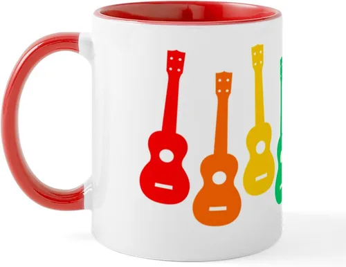 Vista 16 de CafePress Peace Love - Taza de café de cerámica para ukelele (11 oz (11.0 fl oz)