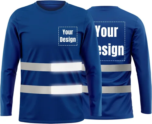 Vista 8 de La alta visibilidad reflexiva de las camisetas de la seguridad del logotipo de encargo Hola Vis de Verde neón