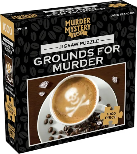 Vista 2 de BePuzzled, Unravel the Mystery, Grounds for Murder, rompecabezas clásico de misterio, 1000 piezas