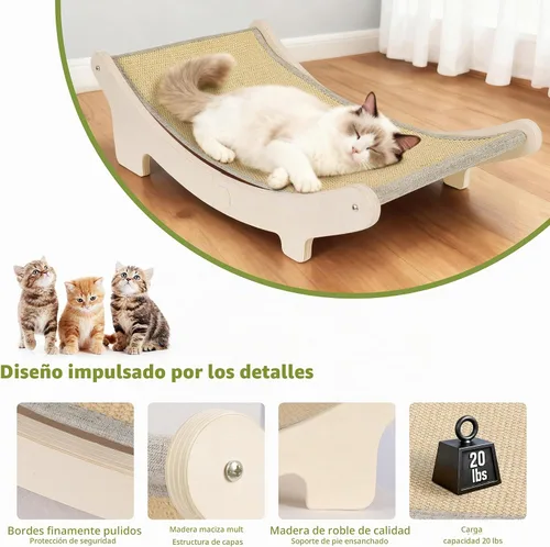 Vista 4 de HOTEAGLE Cama rascador para gatos de interior, varillas de apoyo gruesas
