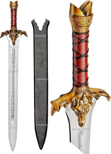 Vista 10 de Mettleive Conans The Barbarian Father Sword Full Tang Conans Real Atlantean Barbarian Destroyer Conquering Double Edge Two Sided Cold Steel Sword