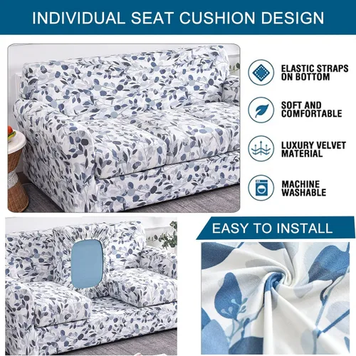 Vista 3 de CRFATOP Fundas para sillas suaves de 2 piezas para perros, fundas elásticas para sillón de 1 plaza, fundas de muebles de sofá lavables con 1 funda
