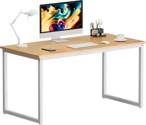 Vista 9 de ZenStyle Escritorio para computadora de 47 pulgadas, moderno y resistente, escritorio de oficina para computadora, computadora portátil, escritorio