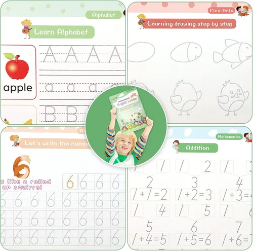 Vista 3 de Magic Ink Copybooks for Kids Reusable Handwriting Workbooks for Preschools Grooves Template Design and Handwriting Aid Practice for Kids The Print