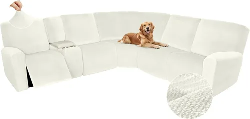 Vista 349 de Arfntevss Fundas de sofá seccional reclinable de terciopelo, Funda de sofá seccional de esquina para sofá reclinable, Funda elástica suave