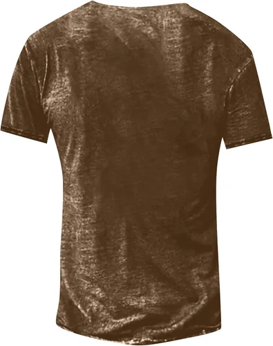 Vista 2 de Camisetas de manga corta con cuello redondo para hombre, de talla grande, cómodas, elásticas, con estampado de planchado