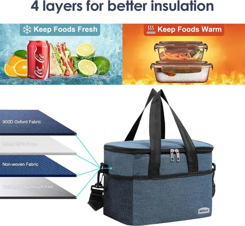 Vista 6 de BY-J Bolsa térmica suave, hielera plegable aislada a prueba de fugas, lonchera grande para hombres y mujeres, enfriador de lados suaves para picnic