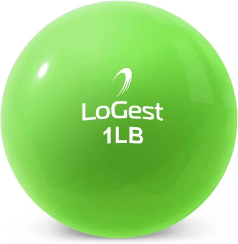 Vista 3 de Logest Par de pelotas de ejercicio de tonificación ponderada, bola medicinal de forma redonda, 1 libra, 2 libras, 3 libras, 4 libras, 5 libras, 6