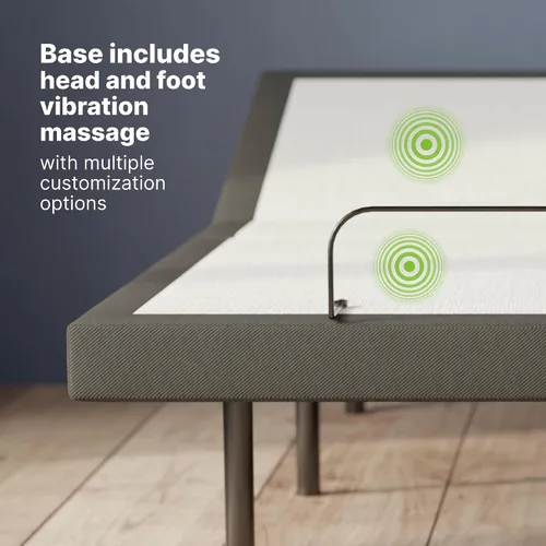 Vista 7 de GhostBed Base de cama ajustable con control remoto inalámbrico, ajustes de gravedad cero y masaje, puertos USB, marco de cama ajustable relajante