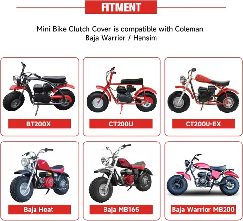 Vista 2 de GREHUA Cobertura de Embrague Mejorada para Mini Moto Compatible con Coleman CT200U CT200U-EX Trail 200 BT200X Falcon 200 Baja Motorsports Warrior
