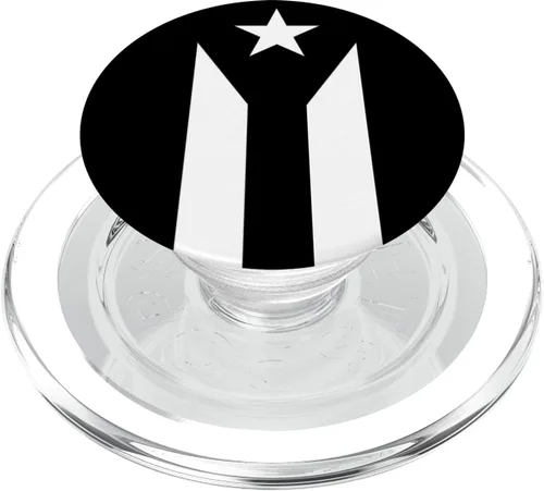 Vista 7 de Bandera Puerto Rico - PopSockets Grip y Soporte para Teléfonos y Tabletas, Negro