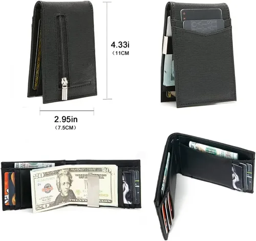 Vista 6 de Billetera rastreable para hombre, antipérdida, Bluetooth, rastreador y buscador, tarjeta de crédito (negro, 33)
