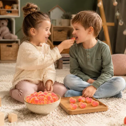 Vista 5 de Fruidles Valentine'S Candy Peach Gummy Hearts Candy, deliciosos sabores de frutas, sabor a fiesta (1 libra)