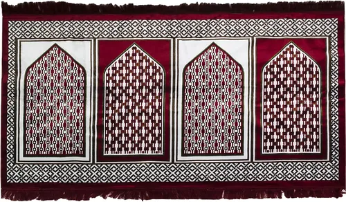 Vista 5 de Modefa Janamaz Sajada - Alfombra de oración islámica turca para múltiples personas para la familia, alfombra grande de reunión y oración en grupo