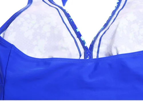 Vista 7 de Dreamsoar Traje de baño tankini con espalda cruzada para mujer, con control de abdomen, dos piezas, estampado floral, Negro