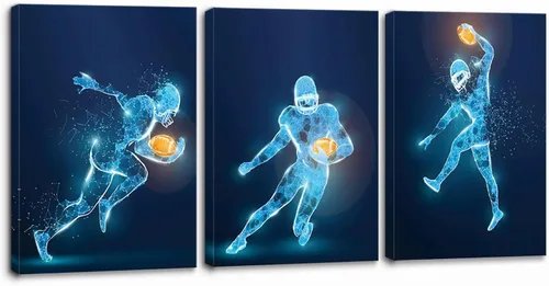 Vista 8 de Juego de 3 impresiones artísticas en lienzo de baloncesto, pósteres de baloncesto enmarcados, decoración de sala deportiva para hombres, niños