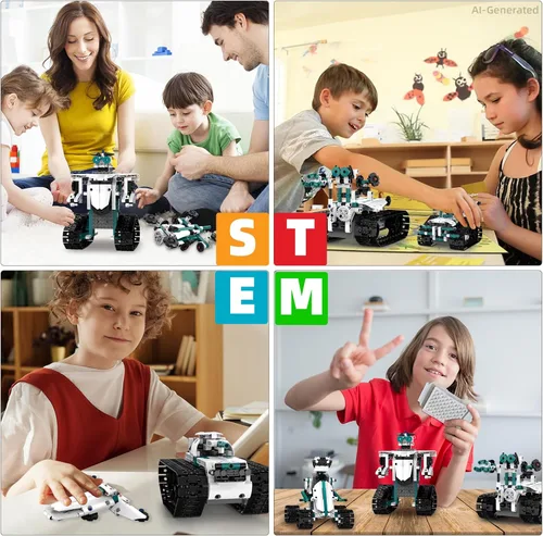Vista 5 de Juguetes de Robot STEM para 8-14, 12 en 1 Juguetes de Robótica de Control Remoto para Niños, Kit de Construcción de Robot Programable Regalo