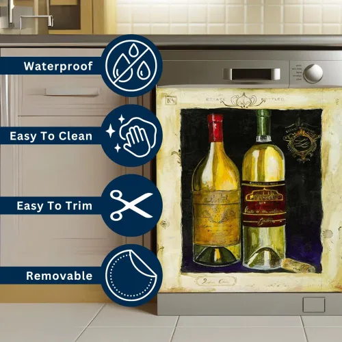Vista 3 de Chef Kitchen Décor - Funda magnética para lavavajillas, calcomanía reutilizable para panel frontal, cubierta magnética decorativa para lavavajillas
