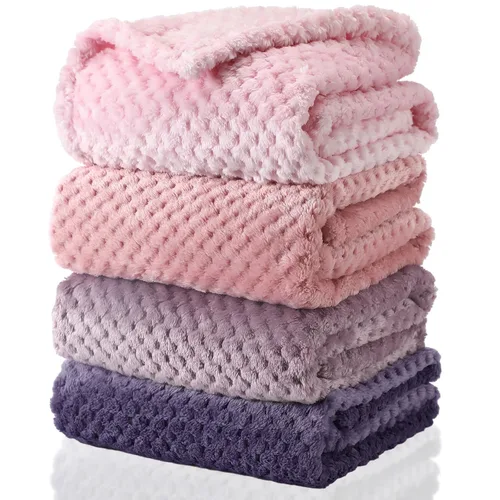 Vista 15 de Frienda Manta mullida para bebé, 4 piezas, manta mullida para niños y niñas, suave y cálida para bebés, recién nacidos, suministros de cama