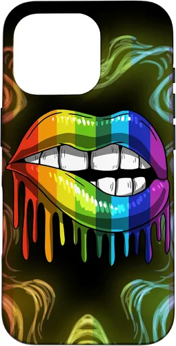 Vista 20 de Rainbow Lip Drip Lesbiana Gay Pride Bisexual Transgénero LGBT Funda para iPhone 17