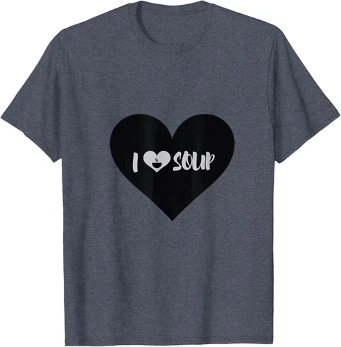 Vista 93 de I Love Soup - Camiseta de regalo con forma de corazón, Blanco, S Asfalto