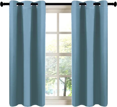 Vista 30 de LA PALMA Cortinas opacas con aislamiento térmico y ojales, para sala de estar, dormitorio, paquete de 2 paneles