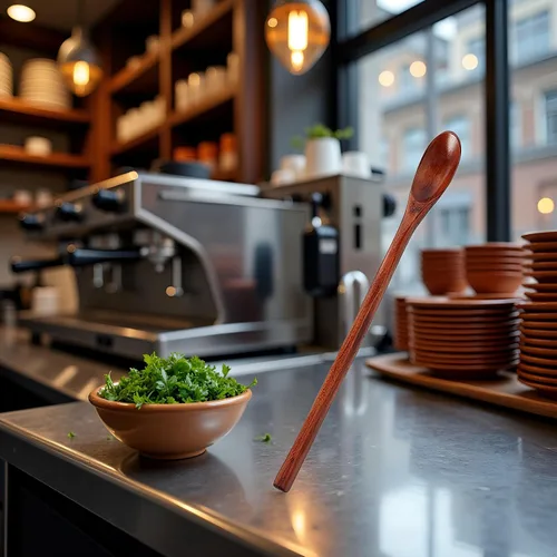 Vista 5 de Cuchara de miel, cucharas de madera, cucharas de mango largo, cucharas de café, cucharas de té, cucharas de cocina para cocinar accesorios de café