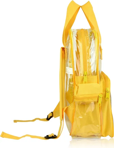 Vista 3 de DALIX Bolsas de mochila transparentes de plástico liso dorado