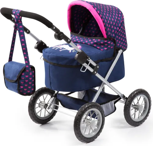 Vista 7 de Bayer Diseño: Cochecito de muñeca Trendy - Rosa y flores - Play Push Cochecito, bolso, mango ajustable, plegable, accesorio para el cuidado