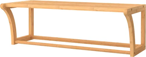 Vista 4 de ClosetMaid Estante de pared de bambú con toallero, estantes de almacenamiento de montaje en pared, estante organizador, acabado natural