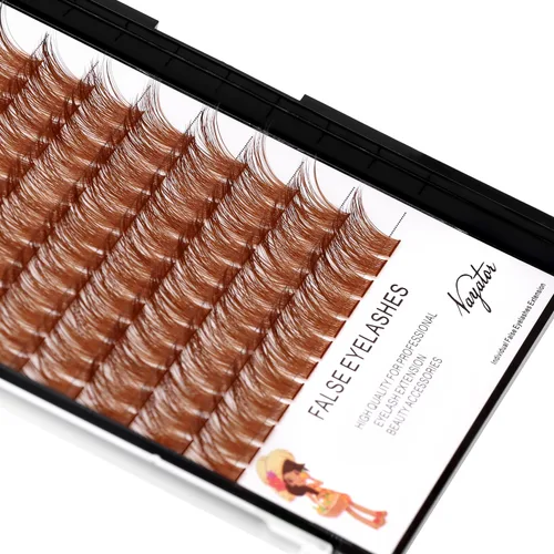 Vista 22 de Pestañas postizas de tallo ancho con varias pestañas falsas de colores D Curl de 10 a 20 mm para elegir, pestañas postizas profesionales