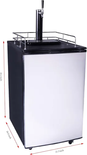 Vista 2 de Igloo FRB200C refrigerador para cerveza de 6 pies cúbicos con tanque y kit de dióxido de carbono de acero inoxidable