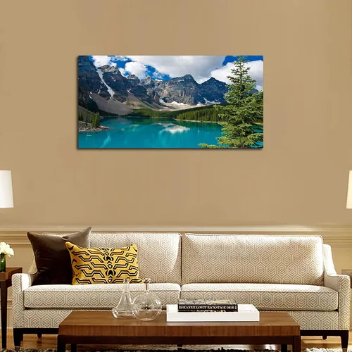 Vista 3 de yearainn Lienzo grande de Moraine Lake para pared, decoración de pared para dormitorio, imagen de montaña, lienzo, decoración de sala de estar