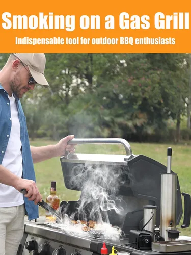 Vista 7 de Tubo de humo para actualización de ahumador de pellets, generador de humo frío para parrilla de gas, ahumador eléctrico inalámbrico portátil