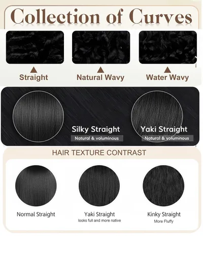 Vista 3 de Hetto Yaki - Extensiones de cabello humano real con clip, color negro azabache, extensiones de cabello rizado con clip, de 14 pulgadas, 5