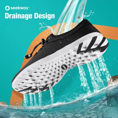 Vista 5 de SEEKWAY Zapatos de agua para hombre y mujer, de secado rápido, descalzo, para playa, caminar, kayak, barco, deportes acuáticos SP006