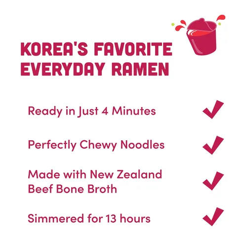 Vista 3 de OTOKI Jin Ramen - Ramen instantáneo coreano picante de 13 horas, caldo de hueso de res cocido a fuego lento de 13 horas, sabor picante fuerte, listo